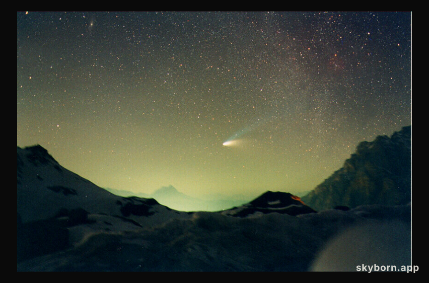 Comet Hale-Bopp Over Val Parola Pass