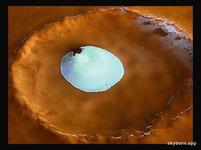 Water Ice in a Martian Crater