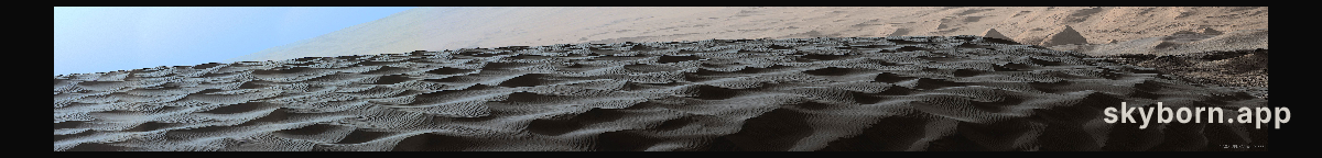 Dark Dunes on Mars (Horizontally Compressed)