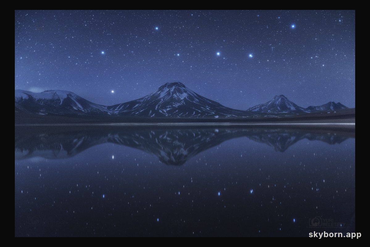 Big Dipper Above and Below Chilean Volcanoes